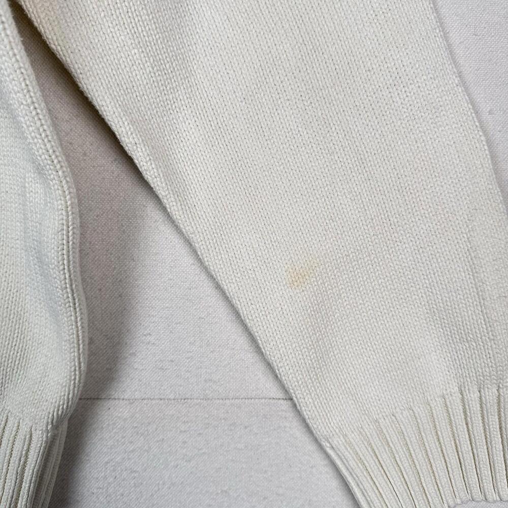 Vintage Tommy Hilfiger Men's Knit Cotton Crewneck Sweater Large White - Picture 7 of 9